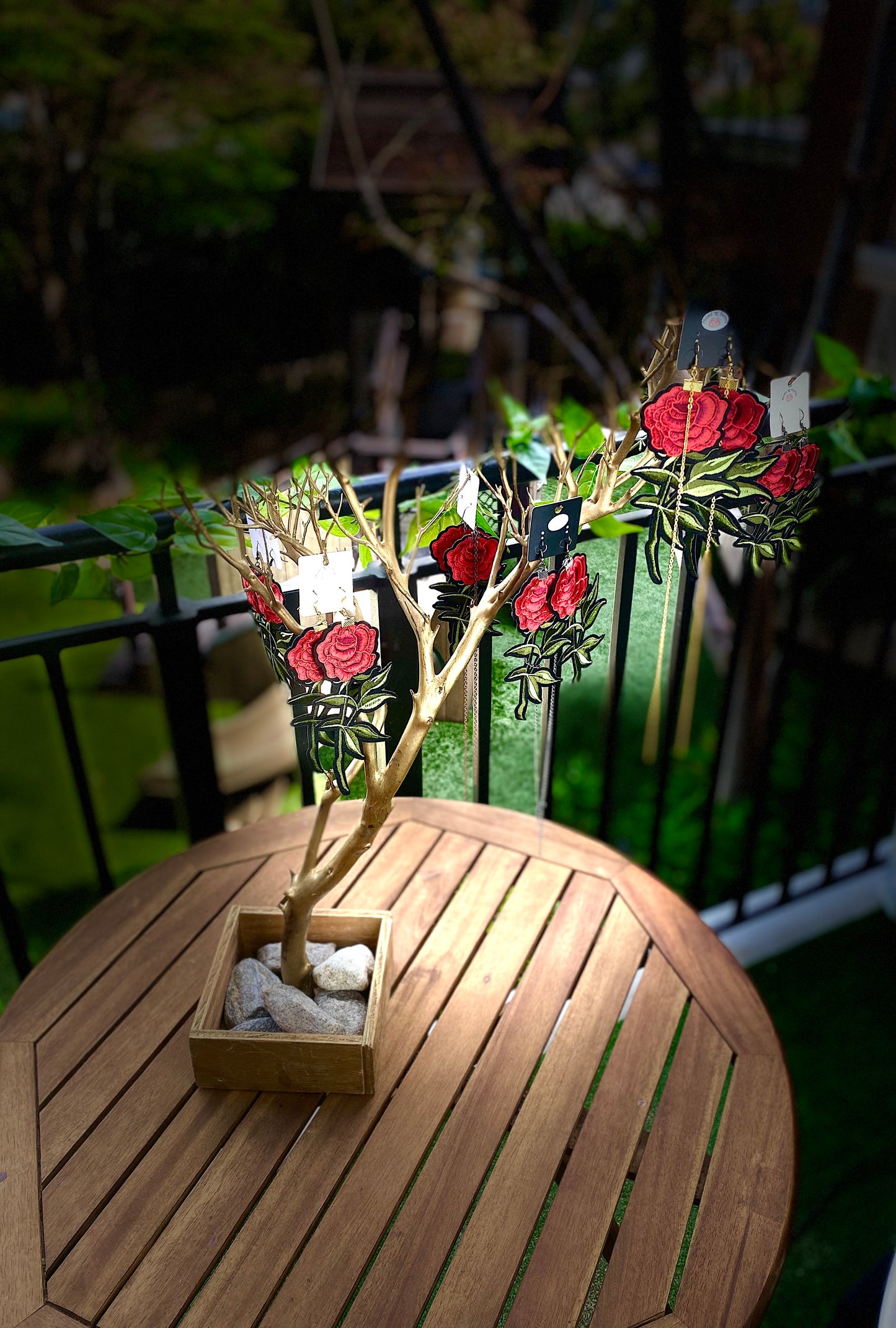 Deeply Rooted Rose Ear Rings