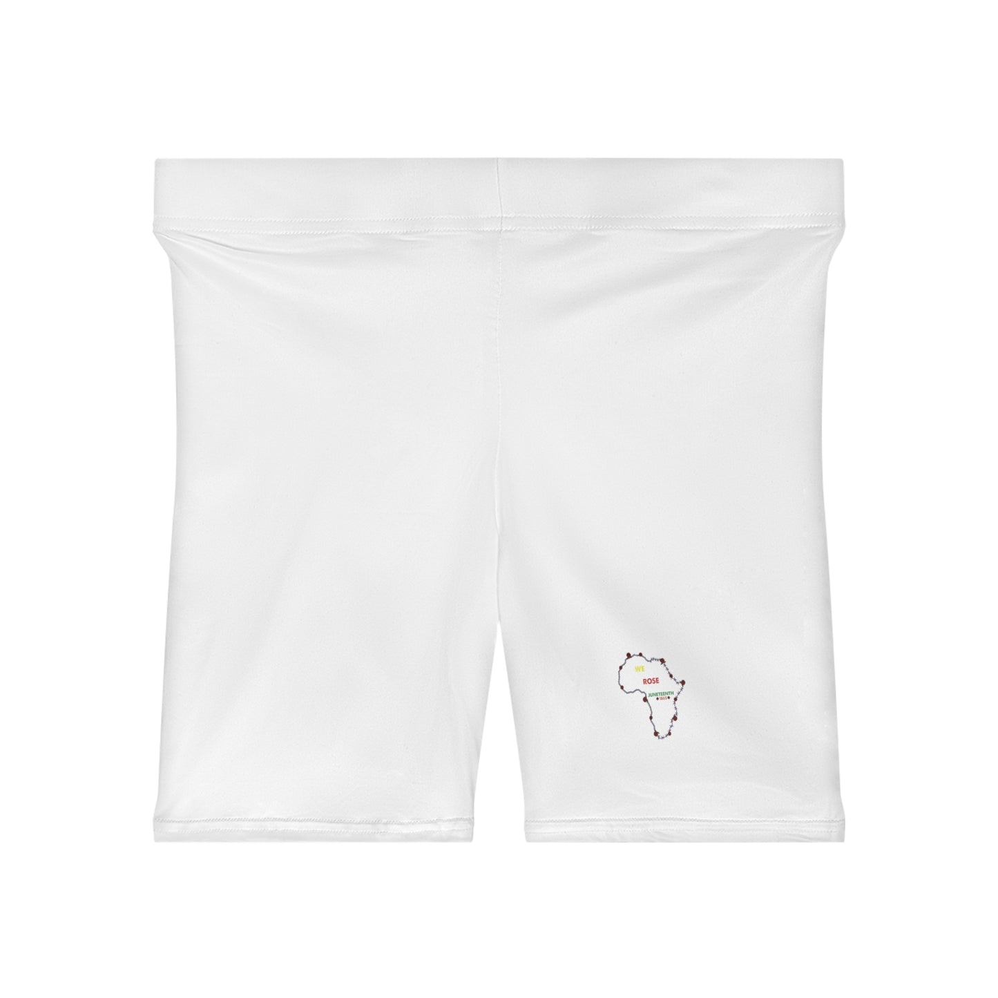 We Rose Juneteenth Biker Shorts ( White)