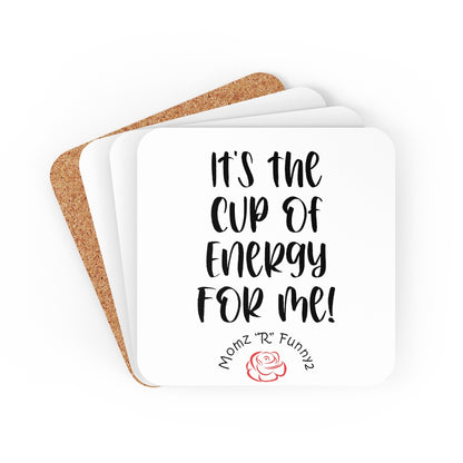 Cup of Energy Corkwood Coaster Set