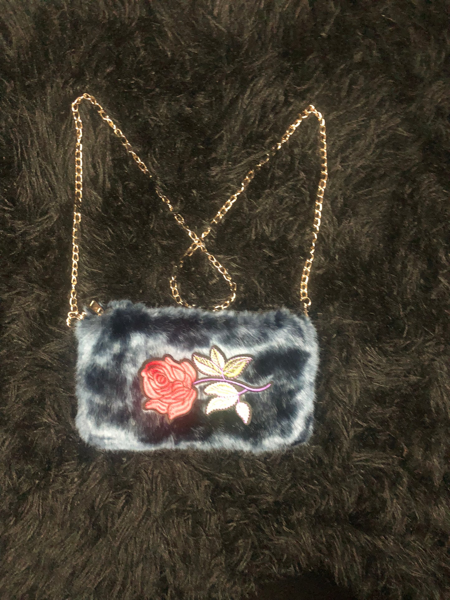 Sweet Blueberries Rose Purse w/chain