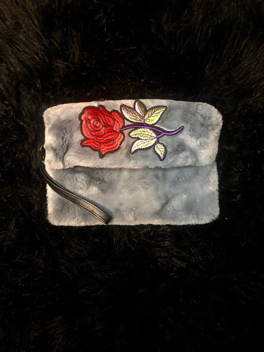 I Dream In Grey Rose Clutch