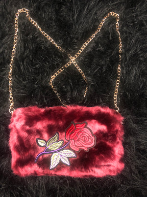Roses "R" Red Rose Purse w/chain