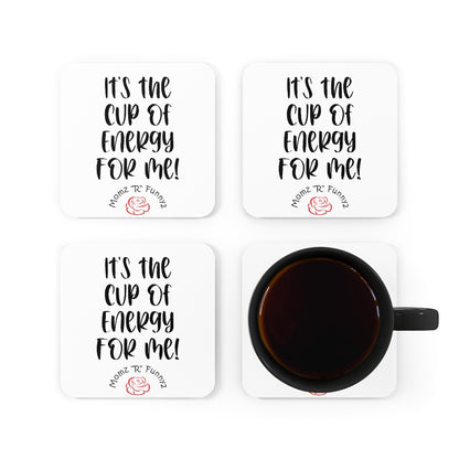 Cup of Energy Corkwood Coaster Set